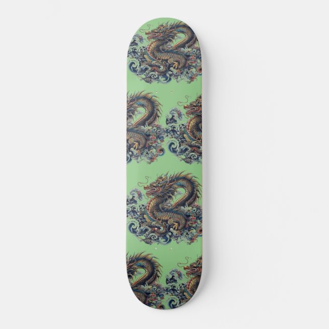 Dragon Pre-Built Complete Green Skateboard (Front)