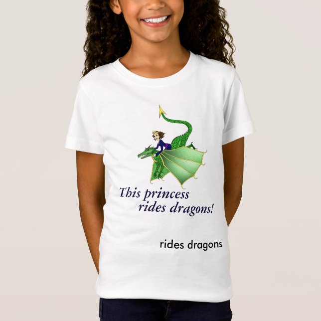 Dragon Princess Shirt, with words, ages 5 and up T-Shirt (Front)