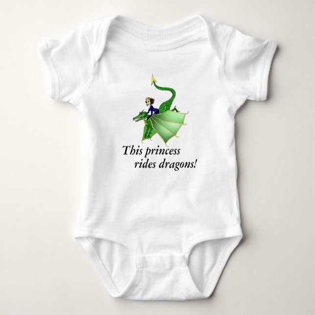 Dragon Princess Shirt, with words Baby Bodysuit (Front)