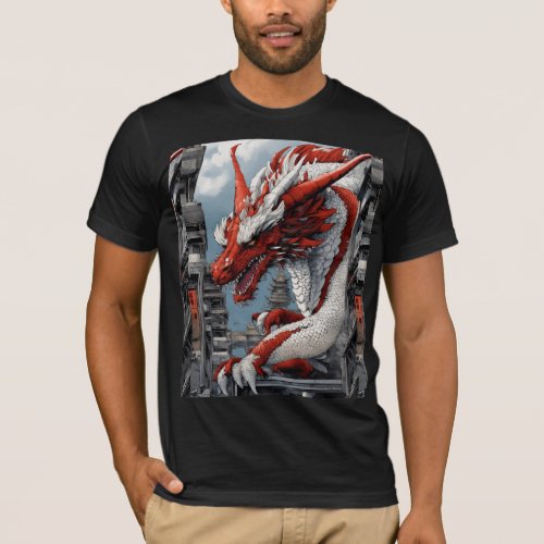  Dragon Printed Mens T_Shirt T_Shirt