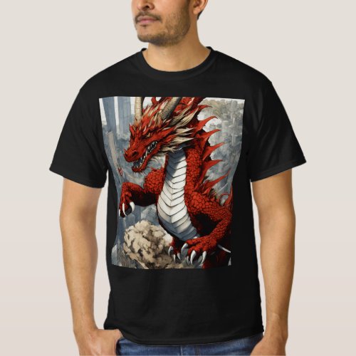 dragon printed T_shirt 