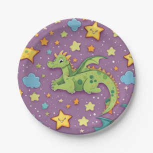 Dragon purple paper plates