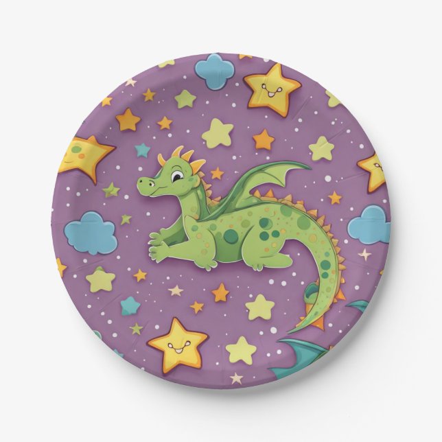 Dragon purple paper plates (Front)