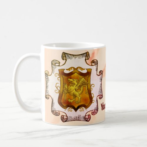 Dragon Quest Shield  Surname Family Crest  Coffee Mug