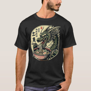Dragon Ramen Kawaii Neko Japanese Noodles Aestheti T-Shirt