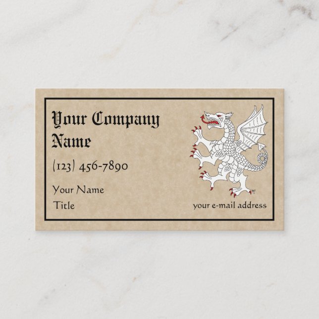 Dragon Rampant Argent Business Card (Front)