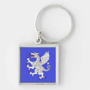 Dragon Rampant Argent Keychain