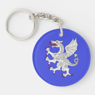 Dragon Rampant Argent Keychain
