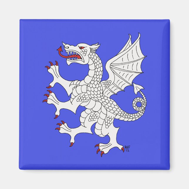 Dragon Rampant Argent Magnet (Front)