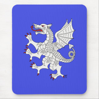 Dragon Rampant Argent Mouse Pad