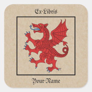 Dragon Rampant Gules Bookplate