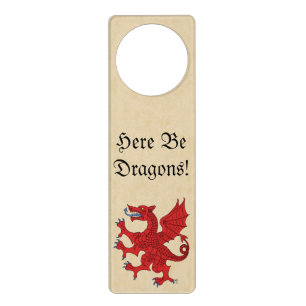 Dragon Rampant Gules Door Hanger
