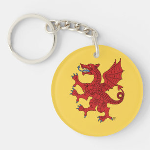 Dragon Rampant Gules Keychain