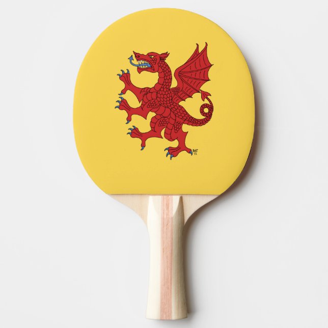 Dragon Rampant Gules Ping-Pong Paddle (Front)