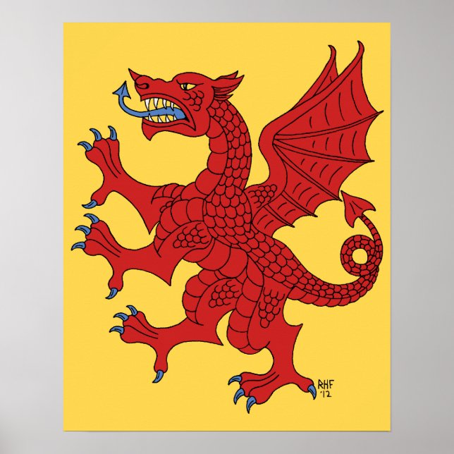 Dragon Rampant Gules Poster (Front)
