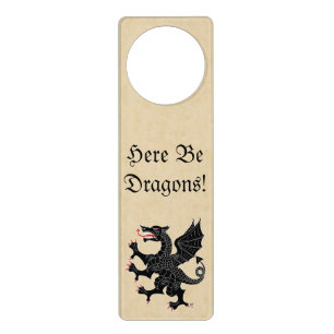 Dragon Rampant Sable Door Hanger