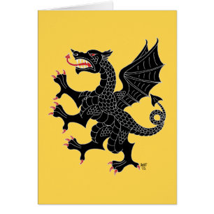 Dragon Rampant Sable Greeting Card