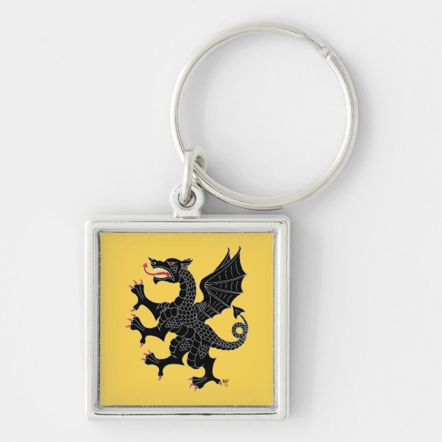 Dragon Rampant Sable Keychain (Front)