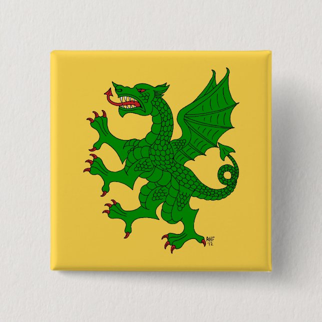 Dragon Rampant Vert Button (Front)