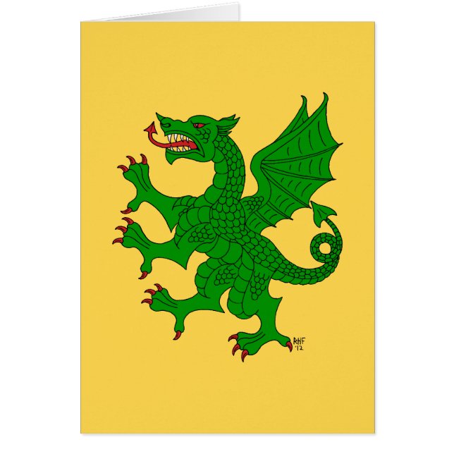 Dragon Rampant Vert Greeting Card (Front)