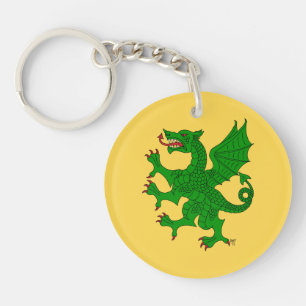 Dragon Rampant Vert Keychain