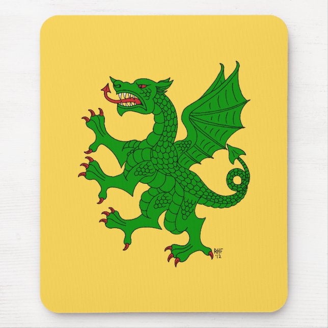 Dragon Rampant Vert Mouse Pad (Front)
