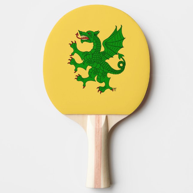 Dragon Rampant Vert Ping-Pong Paddle (Front)