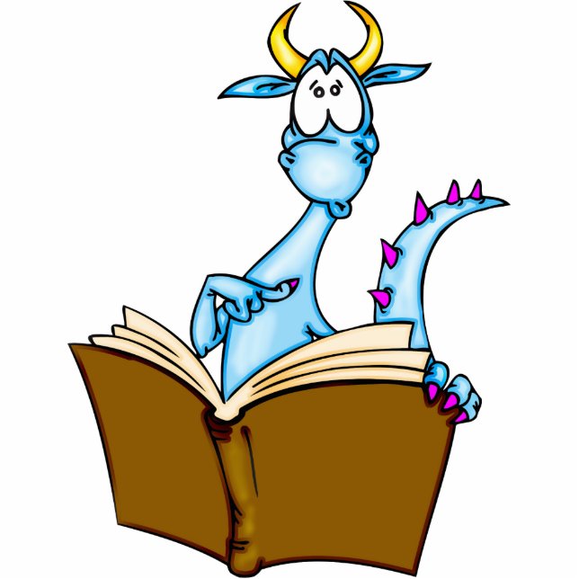 Dragon Reading Book Statuette (Front)