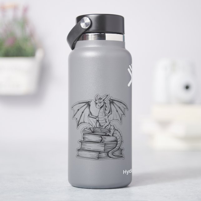 Dragon Reading Book Sticker (HydroFlask)