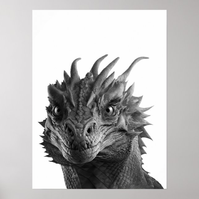 Dragon Realistic Portrait Kid's Child Room Poster (Front)