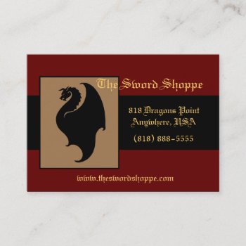 Dragon Red & Black Business Card by TheInspiredEdge at Zazzle
