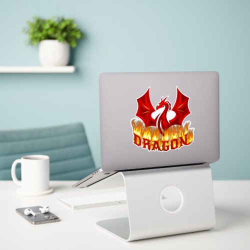 Dragon Red Fire Sticker