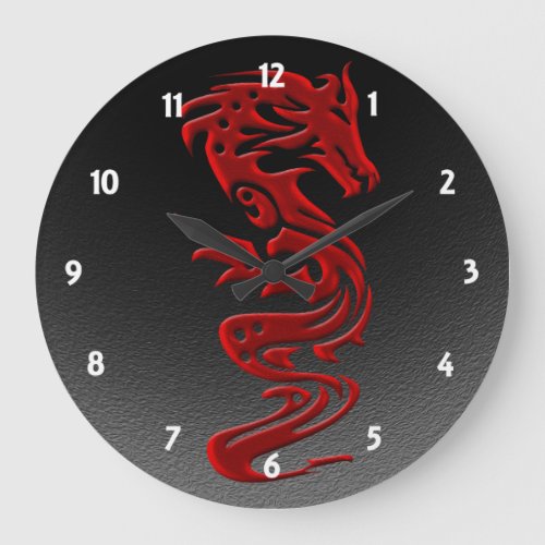 Dragon red large clock
