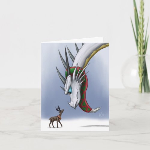 Dragon  Reindeer Notecard