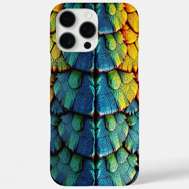 Dragon Reptile Scales Green Blue Yellow Armor Case-Mate iPhone Case (Back)