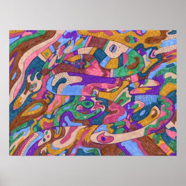 "Dragon Ride" 24x18 abstract Poster (Front)