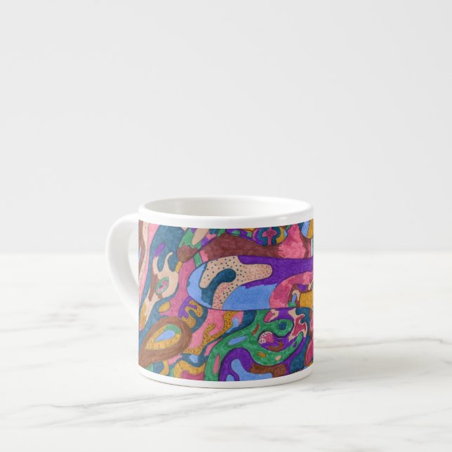 Dragon Ride, Original Abstract Espresso Cup (Front Left)