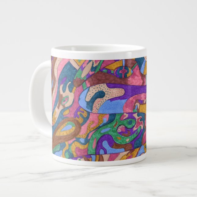Dragon Ride, Original Abstract Giant Coffee Mug (Front Left)