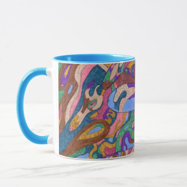 Dragon Ride, Original Abstract Mug (Left)