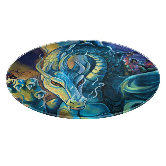 Dragon Rider and Sorcerer Cutting Board (Corner)