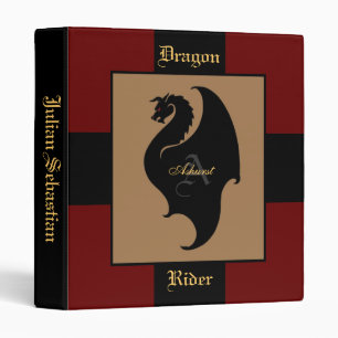 Dragon Rider Back to School Monogram A Binder