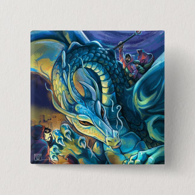 Dragon Rider Painted Art Button (Front)