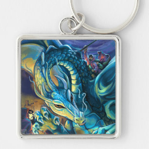Dragon Rider Painted Art Keychain