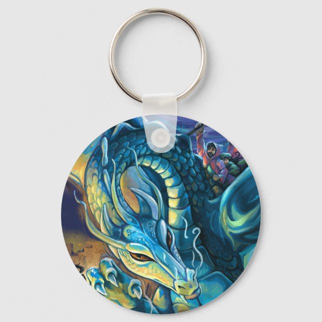 Dragon Rider Painted Art Keychain (Front)