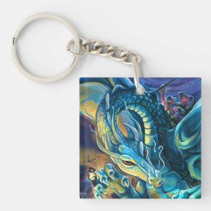 Dragon Rider Painted Art Keychain
