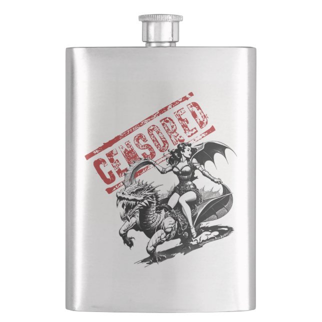 Dragon Rider Pin-Up Flask (Front)
