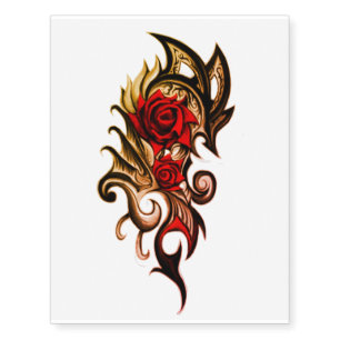 dragon rose temporary tattoo