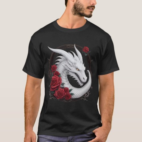 Dragon  Roses T_shirt