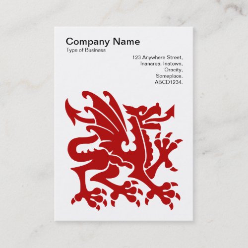 Dragon _ Ruby Red on White Business Card