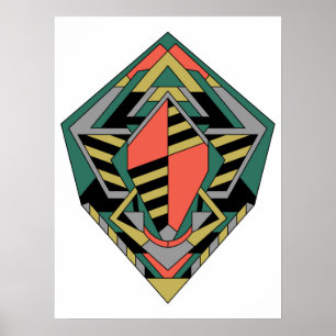Dragon’s Egg Flat Colored Geometric Abstract Poster